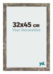 Cadre Photo 32x45cm Bleu Or Mélangé MDF Bologna De Face Mesure | Yourdecoration.fr