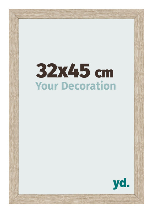 Cadre Photo 32x45cm Chêne Sonoma MDF Bologna De Face Mesure | Yourdecoration.fr