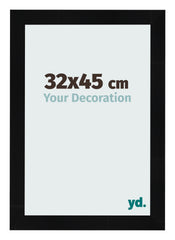 Cadre Photo 32x45cm Noir Argent Poli MDF Pisa De Face Mesure | Yourdecoration.fr