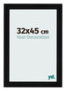 Cadre Photo 32x45cm Noir Argent Poli MDF Pisa De Face Mesure | Yourdecoration.fr