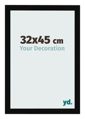 Cadre Photo 32x45cm Noir Brillant MDF Bologna De Face Mesure | Yourdecoration.fr