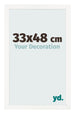 Cadre Photo 33x48 cm Blanc Brillant MDF Bologna De Face Mesure | Yourdecoration.fr