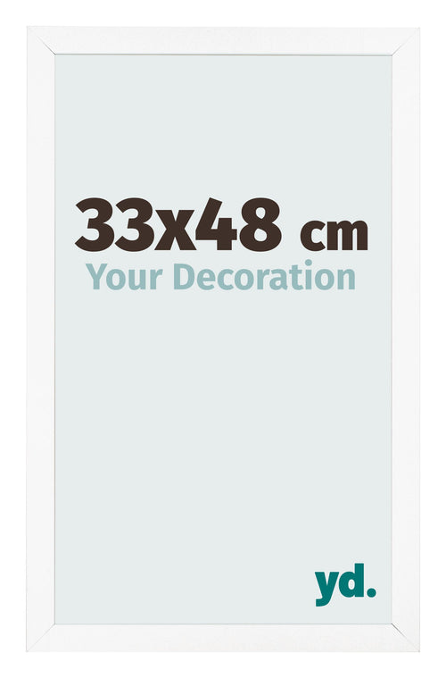 Cadre Photo 33x48 cm Blanc Mat MDF Bologna De Face Mesure | Yourdecoration.fr