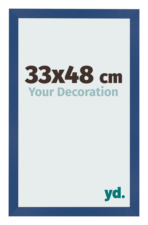Cadre Photo 33x48 cm Bleu Fonce MDF Bologna De Face Mesure | Yourdecoration.fr