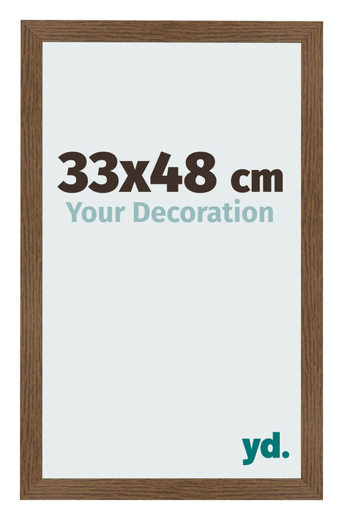 Cadre Photo 33x48 cm Chene Rustique MDF Bologna De Face Mesure | Yourdecoration.fr