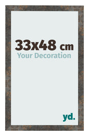 Cadre Photo 33x48 cm Metal Oxyde MDF Bologna De Face Mesure | Yourdecoration.fr