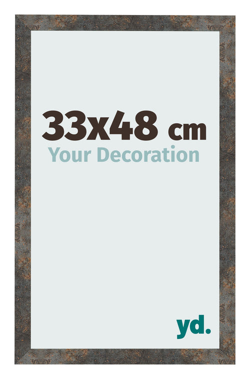 Cadre Photo 33x48 cm Metal Oxyde MDF Bologna De Face Mesure | Yourdecoration.fr