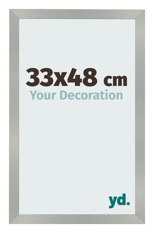 Cadre Photo 33x48cm Aluminium Brossé MDF Bologna De Face Mesure | Yourdecoration.fr