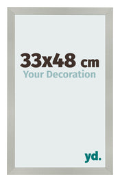 Cadre Photo 33x48cm Argent Mat MDF Bologna De Face Mesure | Yourdecoration.fr