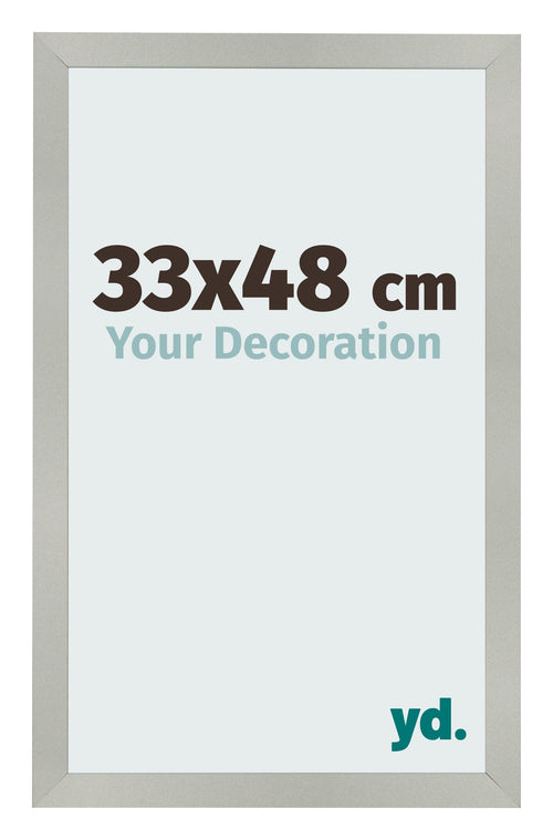 Cadre Photo 33x48cm Argent Mat MDF Bologna De Face Mesure | Yourdecoration.fr
