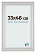 Cadre Photo 33x48cm Argent Mat MDF Lazio De Face Mesure | Yourdecoration.fr