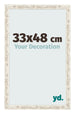 Cadre Photo 33x48cm Blanc Vintage MDF Bologna De Face Mesure | Yourdecoration.fr