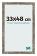 Cadre Photo 33x48cm Bleu Or Mélangé MDF Bologna De Face Mesure | Yourdecoration.fr