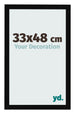 Cadre Photo 33x48cm Noir Brillant MDF Bologna De Face Mesure | Yourdecoration.fr