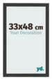 Cadre Photo 33x48cm Noir Grain de Bois MDF Bologna De Face Mesure | Yourdecoration.fr