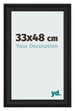 Cadre Photo 33x48cm Noir Grain de Bois MDF Lazio De Face Mesure | Yourdecoration.fr