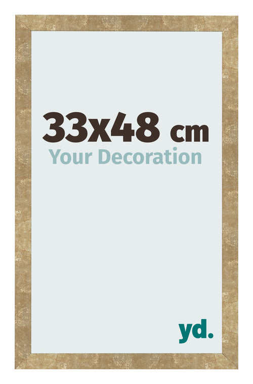 Cadre Photo 33x48cm Or Antique MDF Bologna De Face Mesure | Yourdecoration.fr
