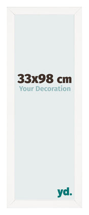 Cadre Photo 33x98 cm Blanc Brillant MDF Bologna De Face Mesure | Yourdecoration.fr