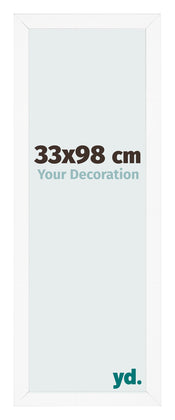 Cadre Photo 33x98 cm Blanc Mat MDF Bologna De Face Mesure | Yourdecoration.fr