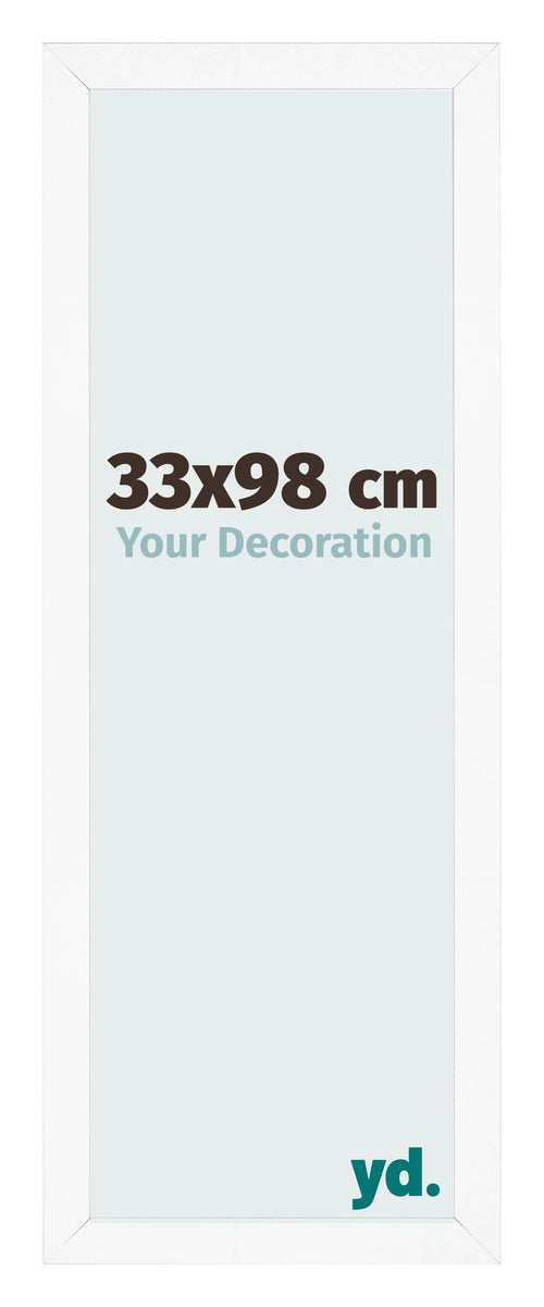 Cadre Photo 33x98 cm Blanc Mat MDF Bologna De Face Mesure | Yourdecoration.fr