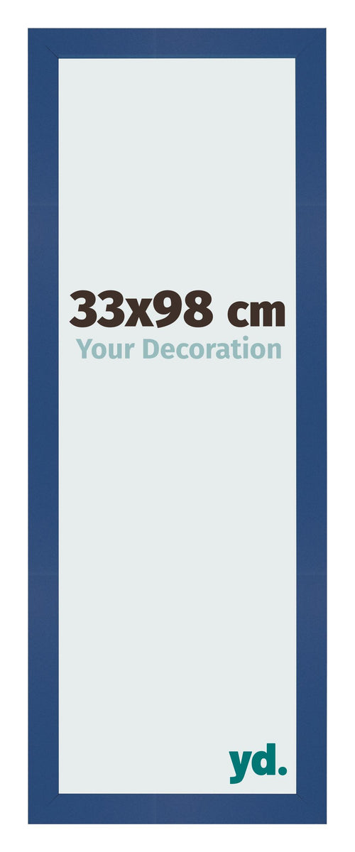 Cadre Photo 33x98 cm Bleu Fonce MDF Bologna De Face Mesure | Yourdecoration.fr