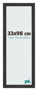 Cadre Photo 33x98 cm Noir Mat MDF Bologna De Face Mesure | Yourdecoration.fr