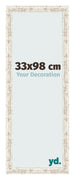 Cadre Photo 33x98cm Blanc Vintage MDF Bologna De Face Mesure | Yourdecoration.fr