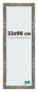 Cadre Photo 33x98cm Bleu Or Mélangé MDF Bologna De Face Mesure | Yourdecoration.fr