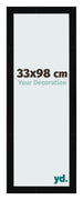 Cadre Photo 33x98cm Noir Brillant MDF Bologna De Face Mesure | Yourdecoration.fr