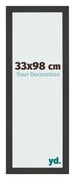 Cadre Photo 33x98cm Noir Grain de Bois MDF Bologna De Face Mesure | Yourdecoration.fr