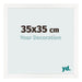 Cadre Photo 35x35 cm Blanc Brillant MDF Bologna De Face Mesure | Yourdecoration.fr