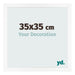 Cadre Photo 35x35 cm Blanc Mat MDF Bologna De Face Mesure | Yourdecoration.fr