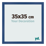 Cadre Photo 35x35 cm Bleu Fonce MDF Bologna De Face Mesure | Yourdecoration.fr