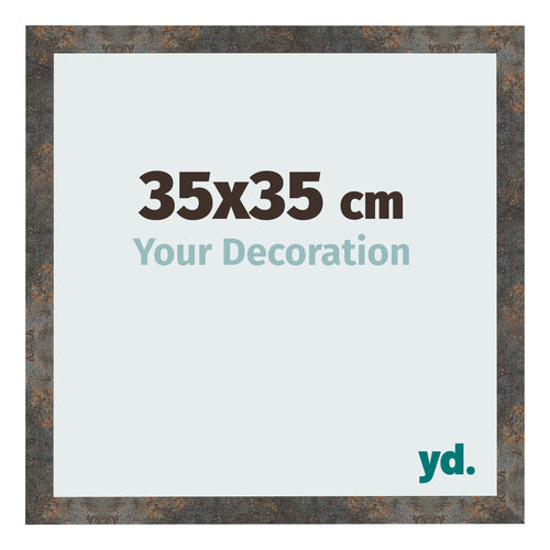 Cadre Photo 35x35 cm Metal Oxyde MDF Bologna De Face Mesure | Yourdecoration.fr