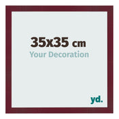 Cadre Photo 35x35 cm Vin Rouge Patine MDF Bologna De Face Mesure | Yourdecoration.fr