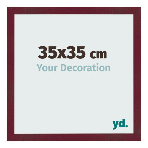 Cadre Photo 35x35 cm Vin Rouge Patine MDF Bologna De Face Mesure | Yourdecoration.fr