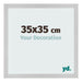 Cadre Photo 35x35cm Acier Inoxydable MDF Bologna De Face Mesure | Yourdecoration.fr