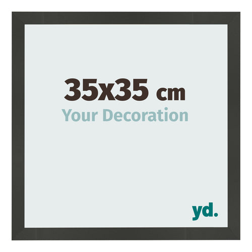 Cadre Photo 35x35cm Anthracite MDF Bologna De Face Mesure | Yourdecoration.fr