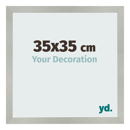 Cadre Photo 35x35cm Argent Mat MDF Bologna De Face Mesure | Yourdecoration.fr