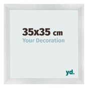 Cadre Photo 35x35cm Argent Noir Patine MDF Pisa De Face Mesure | Yourdecoration.fr