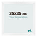 Cadre Photo 35x35cm Blanc Vintage MDF Pisa De Face Mesure | Yourdecoration.fr