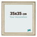 Cadre Photo 35x35cm Brillance Metallique MDF Lazio De Face Mesure | Yourdecoration.fr