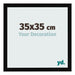 Cadre Photo 35x35cm Noir Brillant MDF Bologna De Face Mesure | Yourdecoration.fr