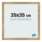 Cadre Photo 35x35cm Or Antique MDF Bologna De Face Mesure | Yourdecoration.fr