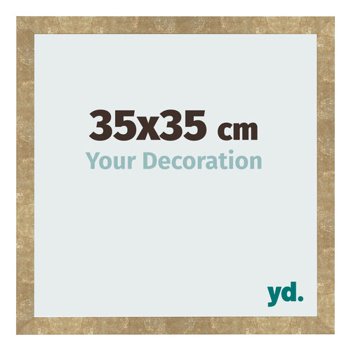 Cadre Photo 35x35cm Or Antique MDF Bologna De Face Mesure | Yourdecoration.fr