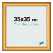 Cadre Photo 35x35cm Or Mat MDF Lazio De Face Mesure | Yourdecoration.fr