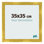 Cadre Photo 35x35cm Or Vintage MDF Pisa De Face Mesure | Yourdecoration.fr