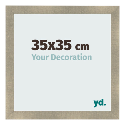Cadre Photo 35x35cm Or Vintage MDF Pisa De Face Mesure | Yourdecoration.fr