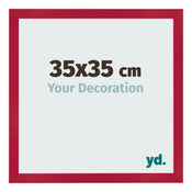 Cadre Photo 35x35cm Rouge MDF Bologna De Face Mesure | Yourdecoration.fr