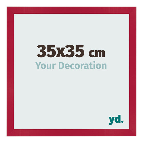 Cadre Photo 35x35cm Rouge MDF Bologna De Face Mesure | Yourdecoration.fr